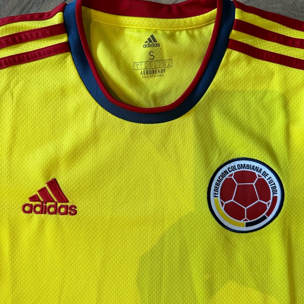 Adidas Yellow and Red Colombia Soccer Jersey S - Picture 2 of 4